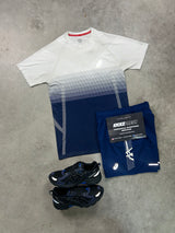 Asics Seamless Cream Navy Mens Set