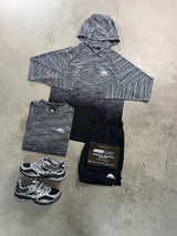 Trailberg 3 Piece Seamless Hooded Black Grey Mens Set