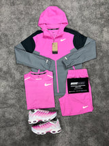 Nike 3 Piece Windrunner Hyper Black Pink Mens Set