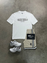 YELIR World White Beige Cream Mesh Mens Set