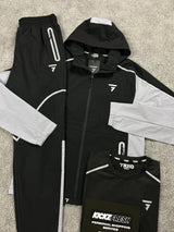 Griid 3 Piece Black Grey Reflect Tracksuit