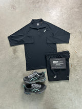 Asics Core Half Zip Triple Black Mens Set
