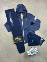 Asics Icon Cream Navy Windrunner 3 Piece Tracksuit