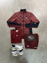 Asics 3 Piece Road Seamless Burgandy Mens Set