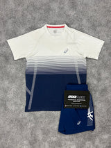 Asics Seamless Cream Navy Mens Set