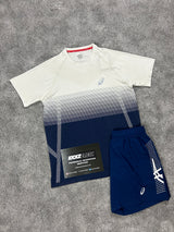 Asics Seamless Cream Navy Mens Set
