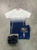 Asics Seamless Cream Navy Mens Set