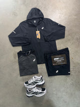 Asics 3 Piece Black Core Road Windrunner Mens Set