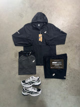 Asics 3 Piece Black Core Road Windrunner Mens Set