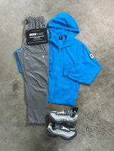 YELIR World Grey Hyper Blue Windbreaker Tracksuit