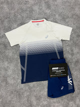 Asics Seamless Cream Navy Mens Set