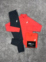 Asics 3 Piece Quarter Zip Coral Pink Tracksuit