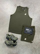 Asics Vest Khaki Brownstone Mens set