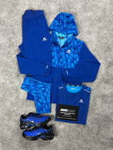 Montirex 3 Piece Windrunner Grid Royal Blue Tracksuit