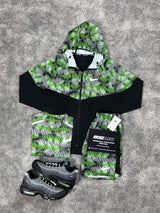 Nike 3 Piece Windrunner Soundwave Green Black Mens Set