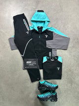 GRIID Reflect Black Aqua 3 Piece Tracksuit