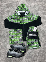 Nike 3 Piece Windrunner Soundwave Green Black Mens Set