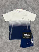 Asics Seamless Cream Navy Mens Set