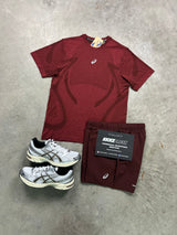 Asics Seamless Dark Burgundy Red Mens Set