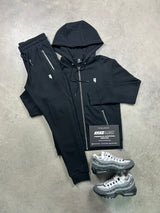 Yelir World Lux Black Zip Up Tracksuit