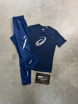 Asics GPX Midnight Navy Tee Shirt Track Set