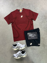 Asics Seamless Burgundy Dark Red Mens Set