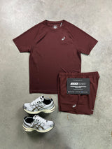 Asics Sports Run Burgundy Red Mens Set