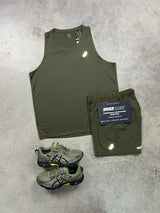 Asics Vest Khaki Brownstone Mens set