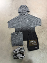Trailberg 3 Piece Seamless Hooded Black Grey Mens Set