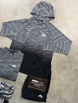 Trailberg 3 Piece Seamless Hooded Black Grey Mens Set