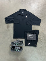 Asics Core Half Zip Triple Black Mens Set