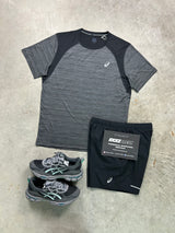 Asics Road Black Grey Mens Set