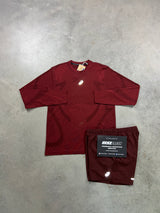 Asics Seamless Long Sleeve Burgundy Red Mens Set