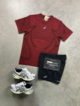 Asics Seamless Burgundy Dark Red Mens Set