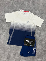 Asics Seamless Cream Navy Mens Set