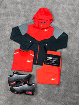 Nike 3 Piece Windrunner Crimson Red Black Mens Set
