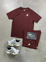 Asics Sports Run Burgundy Red Mens Set