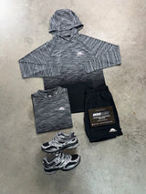 Trailberg 3 Piece Seamless Hooded Black Grey Mens Set