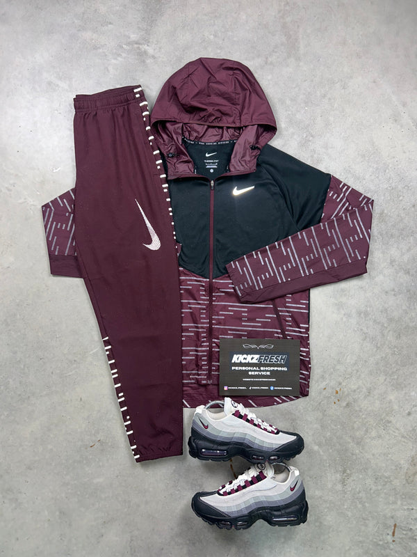 nike essential burgundy tracksuit