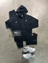 Asics 3 Piece Sports Zip Black Tracksuit
