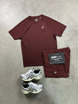 Asics Sports Run Burgundy Red Mens Set