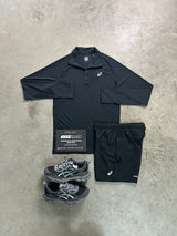 Asics Core Half Zip Triple Black Mens Set