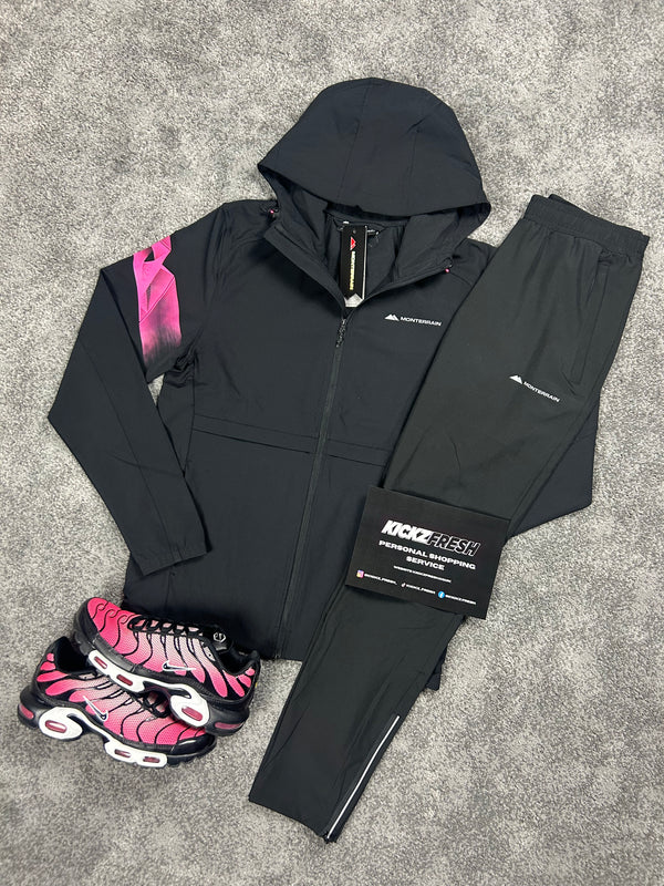 Monterrain Woven Black Pink Flash Tracksuit