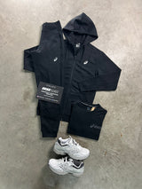 Asics 3 Piece Sports Zip Black Tracksuit