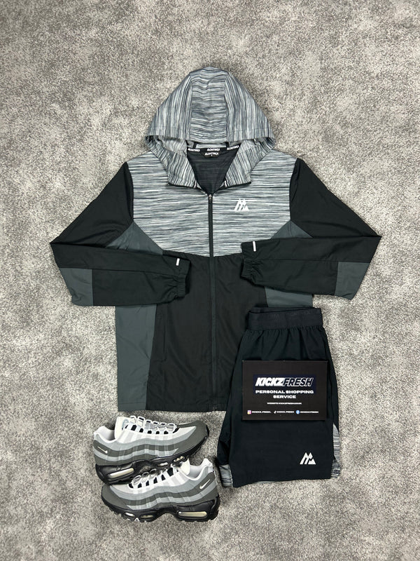 Montirex Trail Black Grey Windrunner Mens Set