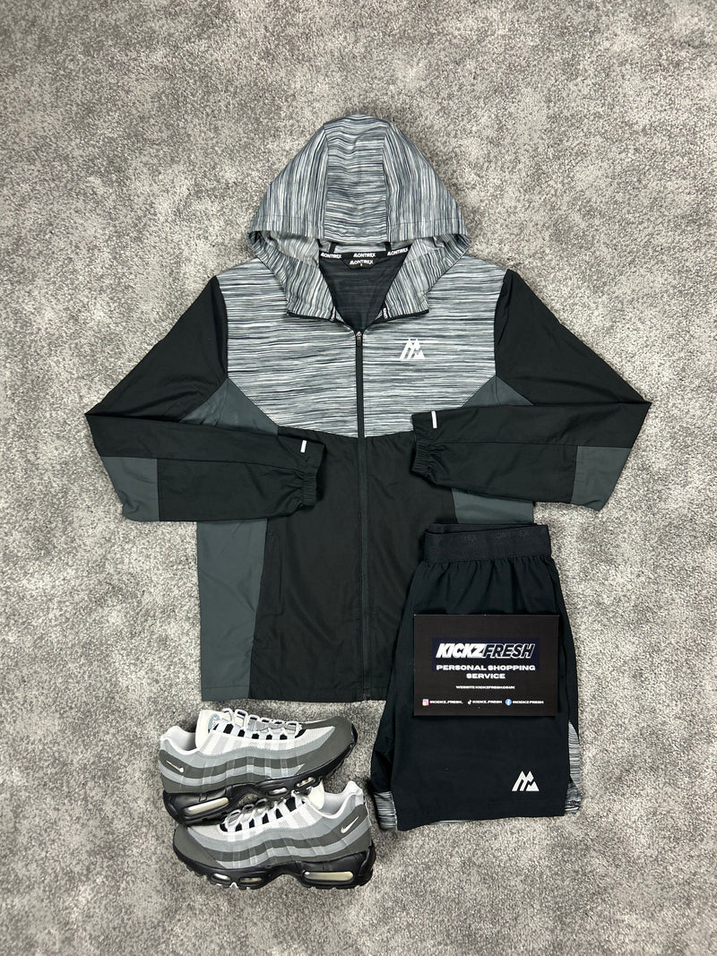 Montirex Trail Black Grey Windrunner Mens Set