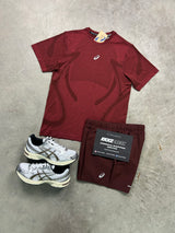 Asics Seamless Dark Burgundy Red Mens Set