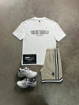 YELIR World White Beige Cream Mesh Mens Set