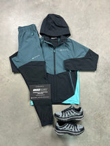 Monterrain Vault Woven Black Two Tone Turquoise Tracksuit