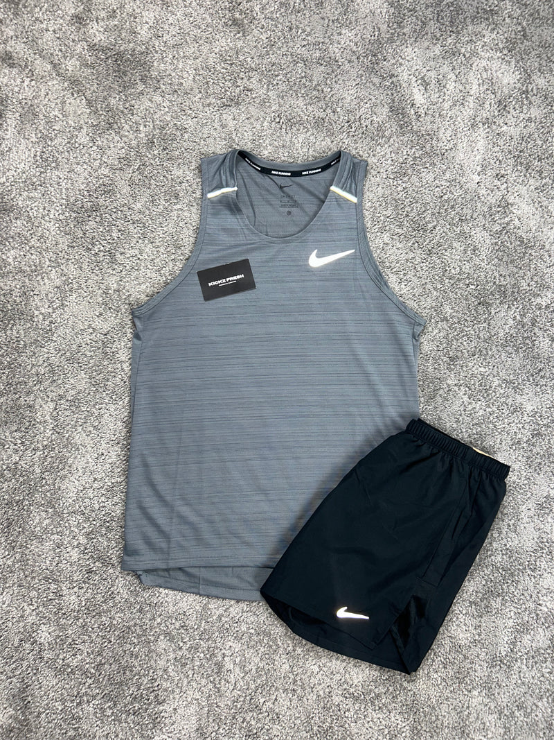 Nike Miler Vest Grey Mens Set